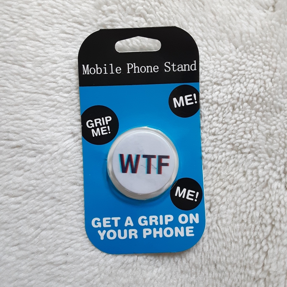 WTF White Marble Phone Grip Accessory - Picture 2 of 3